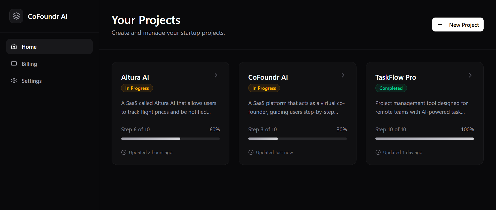 CoFoundr AI Dashboard